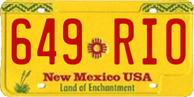 NM license plate 649RIO