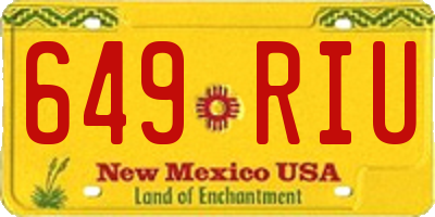 NM license plate 649RIU