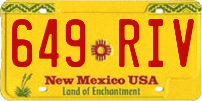 NM license plate 649RIV
