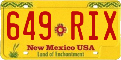 NM license plate 649RIX