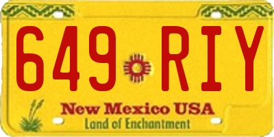 NM license plate 649RIY