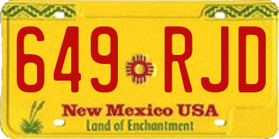 NM license plate 649RJD