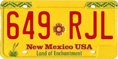 NM license plate 649RJL