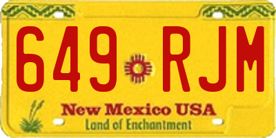 NM license plate 649RJM