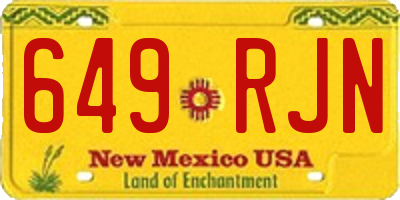 NM license plate 649RJN