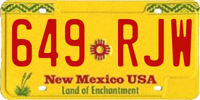NM license plate 649RJW