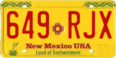 NM license plate 649RJX