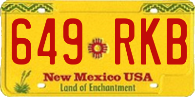 NM license plate 649RKB