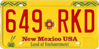 NM license plate 649RKD