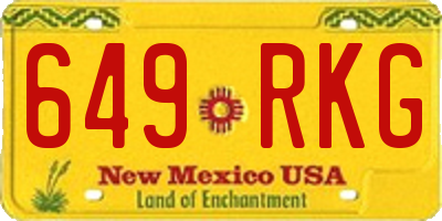 NM license plate 649RKG