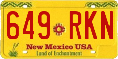 NM license plate 649RKN