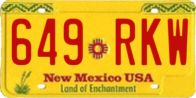 NM license plate 649RKW