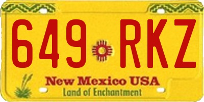 NM license plate 649RKZ