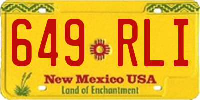 NM license plate 649RLI