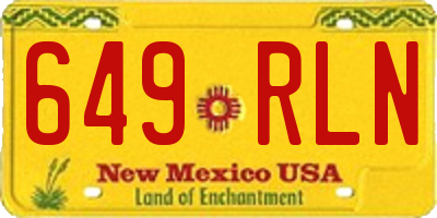 NM license plate 649RLN