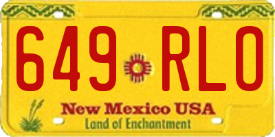 NM license plate 649RLO