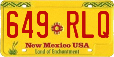 NM license plate 649RLQ