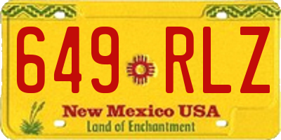 NM license plate 649RLZ