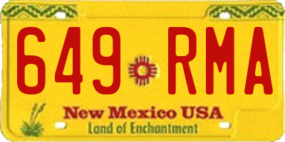 NM license plate 649RMA