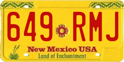 NM license plate 649RMJ