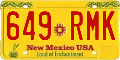 NM license plate 649RMK
