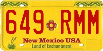 NM license plate 649RMM