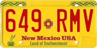 NM license plate 649RMV