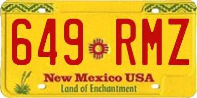 NM license plate 649RMZ