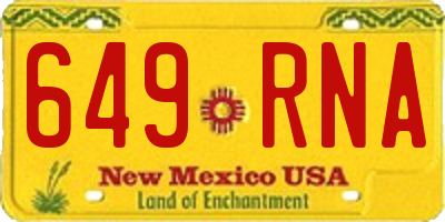 NM license plate 649RNA