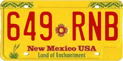 NM license plate 649RNB