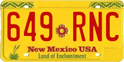 NM license plate 649RNC