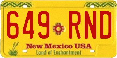 NM license plate 649RND