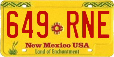 NM license plate 649RNE