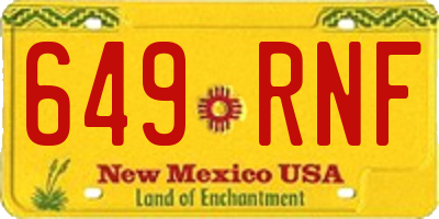 NM license plate 649RNF