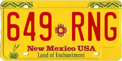 NM license plate 649RNG