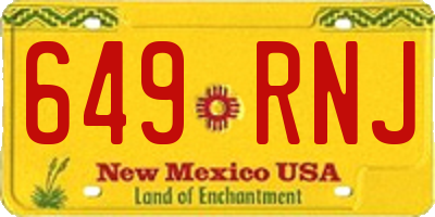 NM license plate 649RNJ