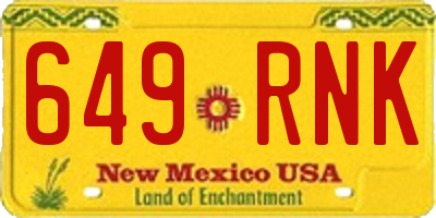 NM license plate 649RNK