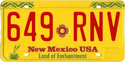 NM license plate 649RNV