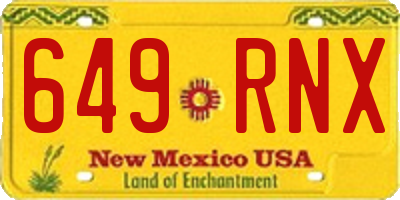 NM license plate 649RNX