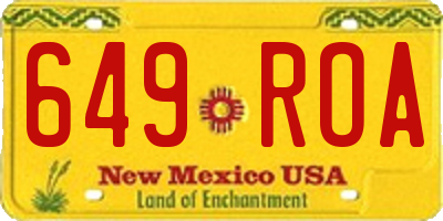 NM license plate 649ROA
