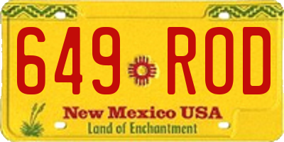 NM license plate 649ROD