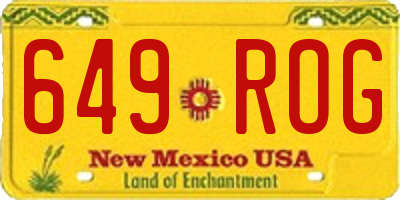 NM license plate 649ROG