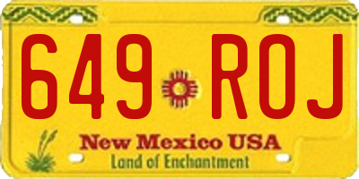 NM license plate 649ROJ