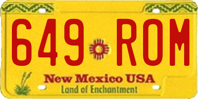 NM license plate 649ROM