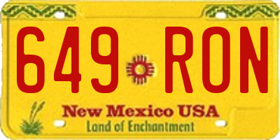 NM license plate 649RON