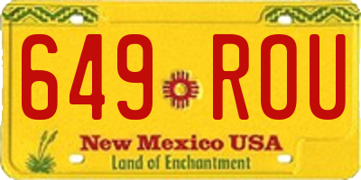 NM license plate 649ROU