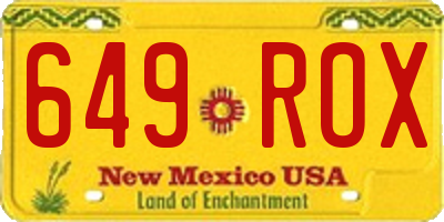 NM license plate 649ROX