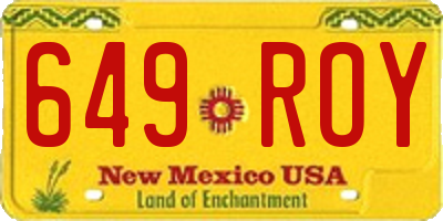 NM license plate 649ROY