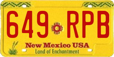 NM license plate 649RPB