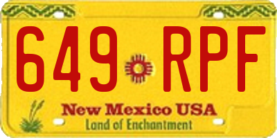 NM license plate 649RPF